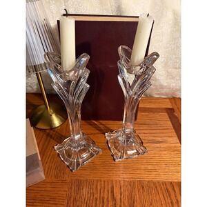 Vintage Art Deco Mikasa Lead Crystal Candlesticks